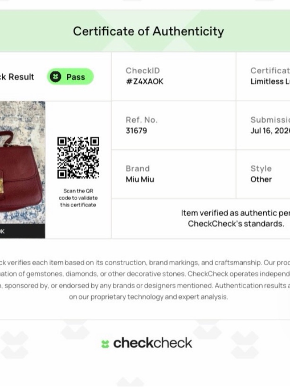 Miu Miu Bordeaux Leather Top-Handle Crossbody Bag - Picture 10 of 11